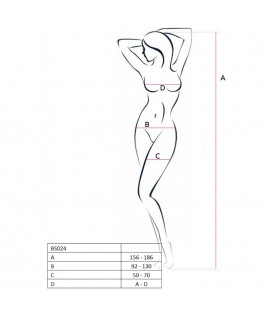 PASSION WOMAN BS024 BODYSTOCKING WHITE ONE SIZE