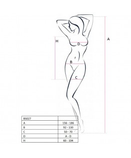 PASSION WOMAN BS027 BODYSTOCKING DRESS STYLE RED ONE SIZE