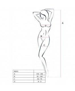 PASSION WOMAN BS031 BODYSTOCKING BLACK ONE SIZE