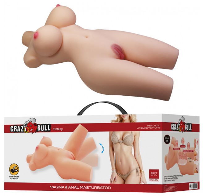 CRAZY BULL - TIFFANY TORSO FEMMINILE REALISTICO VAGINA E ANALE 5,5 KG