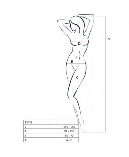 PASSION WOMAN BS031 BODYSTOCKING RED ONE SIZE