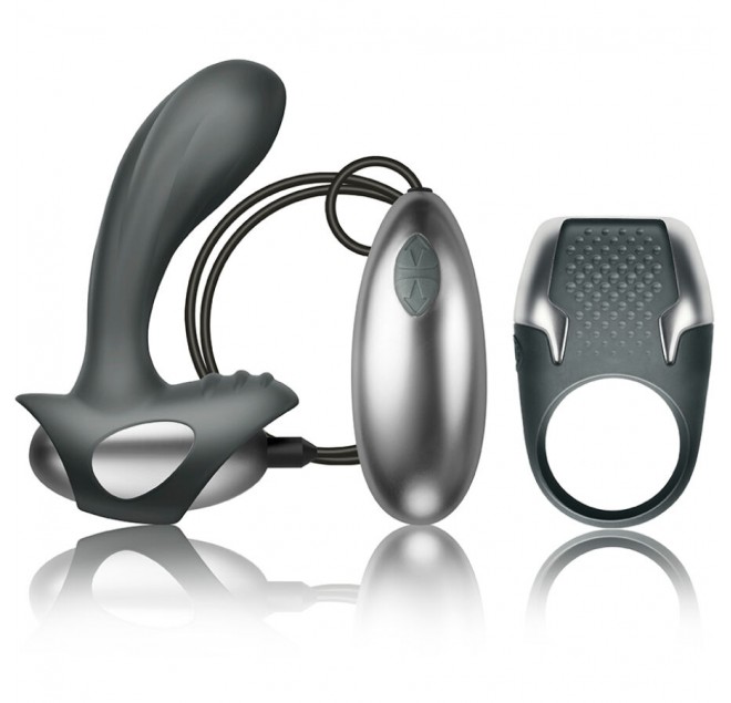 CLIMAXIMUM - EXCITE KIT ANELLO PER IL PENE + MASSAGGIATORE PER LA PROSTATA CON FILO