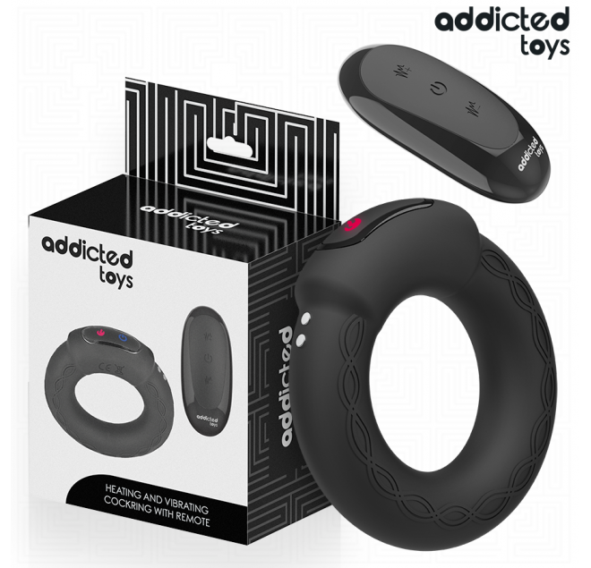 ADDICTED TOYS - ANELLO PER IL PENE VIBRANTE CON EFFETTO RISCALDANTE E TELECOMANDO