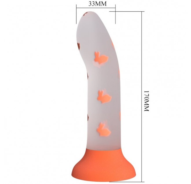 PRETTY LOVE - DILDO MAGICO NIGHTFALL SENZA VIBRAZIONI ARANCIO LUMINOSO