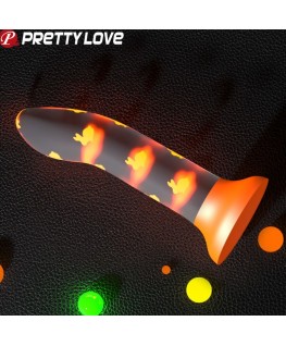 PRETTY LOVE - DILDO MAGICO NIGHTFALL SENZA VIBRAZIONI ARANCIO LUMINOSO