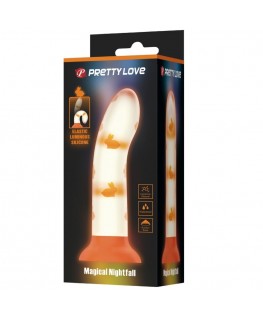 PRETTY LOVE - DILDO MAGICO NIGHTFALL SENZA VIBRAZIONI ARANCIO LUMINOSO