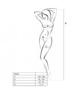 PASSION WOMAN BS034 BODYSTOCKING BLACK ONE SIZE