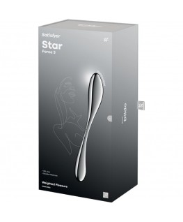 SATISFYER - DILDO A DOPPIA ESTREMITÀ IN ACCIAIO INOX STAR FORCE 3