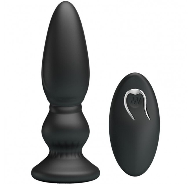 MR PLAY - POTENTE VIBRATORE TELECOMANDO PLUG ANALE NERO