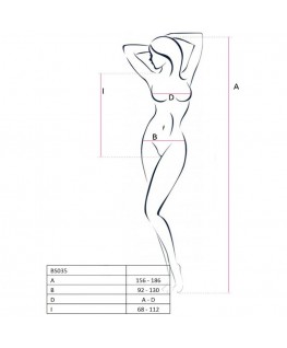 PASSION WOMAN BS035 BODYSTOCKING WHITE ONE SIZE