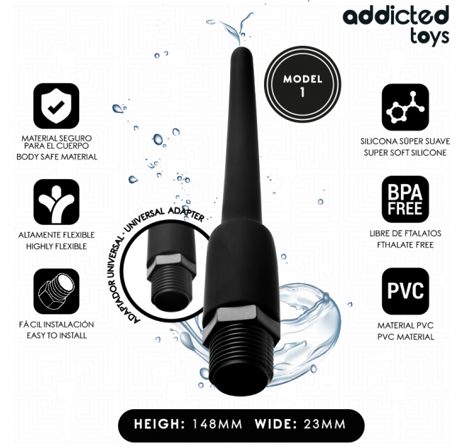 ADDICTED TOYS - PULITORE ANALE CON ADATTATORE UNIVERSALE MODELLO 1