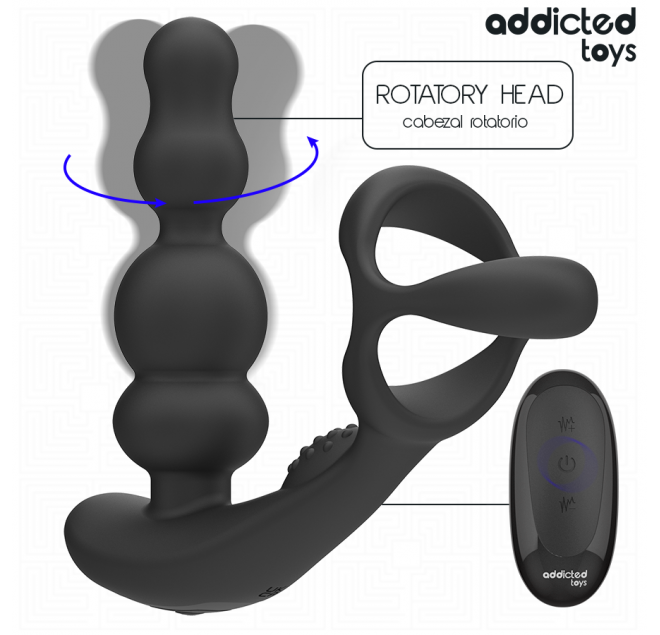 ADDICTED TOYS - MASSAGGIATORE PROSTATICO ROTANTE CON TELECOMANDO