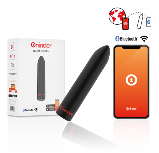 ONINDER - BERLIN VIBRATORE BULLET NERO 9 MODALITÀ 8,5 X 2 CM - APP GRATUITA