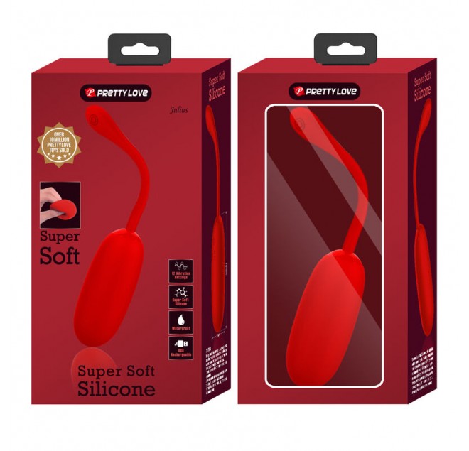 PRETTY LOVE - UOVO VIBRANTE JULIUS IMPERMEABILE-RICARICABILE ROSSO