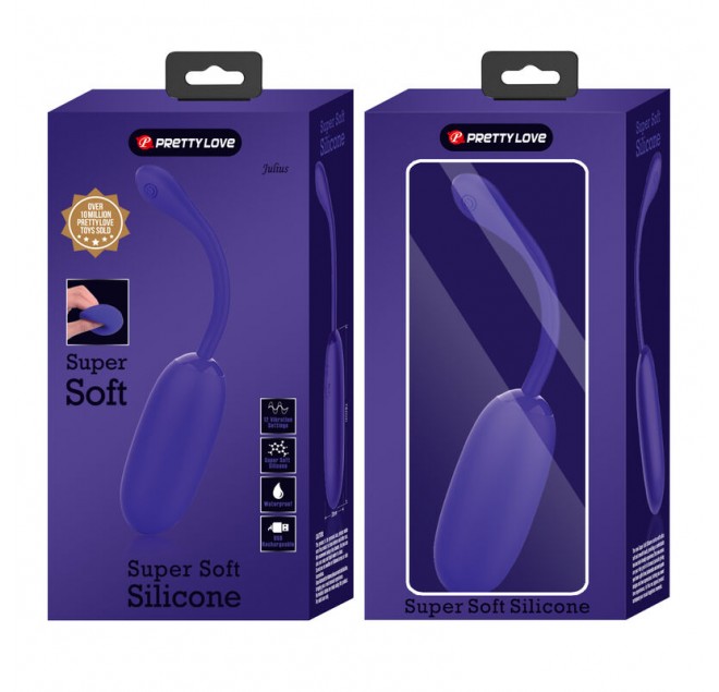 PRETTY LOVE - UOVO VIBRANTE JULIUS IMPERMEABILE-RICARICABILE VIOLA