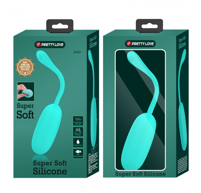 PRETTY LOVE - UOVO VIBRANTE JULIUS IMPERMEABILE-RICARICABILE VERDE ACQUA