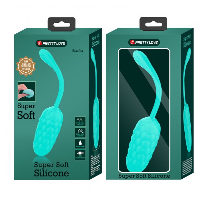 PRETTY LOVE - UOVO VIBRANTE CON TEXTURE MARINA RICARICABILE VERDE ACQUA