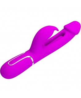 PRETTY LOVE - VIBRATORE DEJON RABBIT 3 IN 1 MULTIFUNZIONE FUCSIA