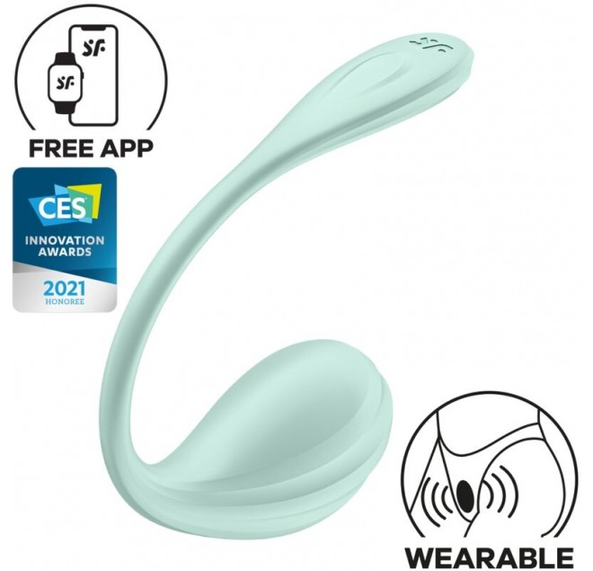 SATISFYER - STIMOLATORE PUNTO G PETALE LISCIO VERDE ACQUA APP GRATUITA
