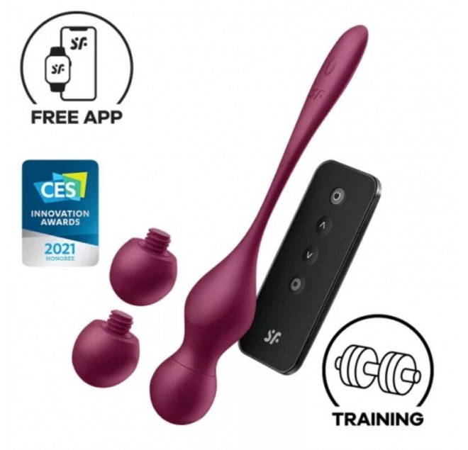SATISFYER - LOVE BIRDS VARY SFERE VIBRANTI APP GRATUITA WINE ROSSO