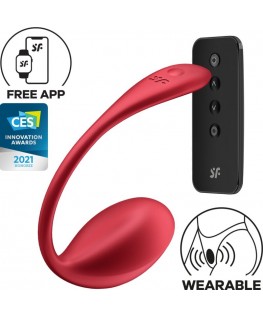 SATISFYER - SHINY PETAL STIMOLATORE CON TELECOMANDO G-POINT ROSSO APP GRATUITA