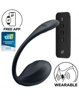 SATISFYER - RIBBED PETAL STIMOLATORE PUNTO G TELECOMANDO NERO APP GRATUITA