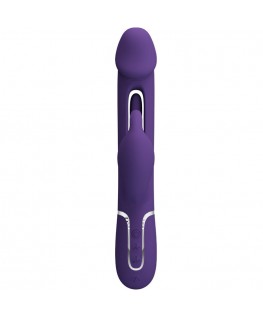 PRETTY LOVE - VIBRATORE MULTIFUNZIONE KAMPAS RABBIT 3 IN 1 CON LINGUA VIOLA