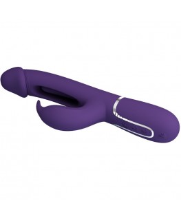 PRETTY LOVE - VIBRATORE MULTIFUNZIONE KAMPAS RABBIT 3 IN 1 CON LINGUA VIOLA
