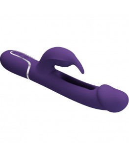 PRETTY LOVE - VIBRATORE MULTIFUNZIONE KAMPAS RABBIT 3 IN 1 CON LINGUA VIOLA