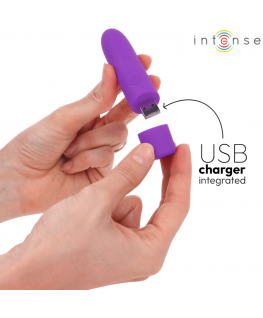INTENSE - SYMONE BULLET VIBRANTE RICARICABILE USB 8 VIBRAZIONI VIOLA 10 X 2,2 CM