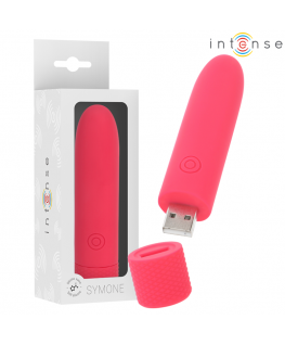 INTENSE - SYMONE PROIETTILE VIBRANTE RICARICABILE USB 8 VIBRAZIONI ROSSO 10 X 2,2 CM