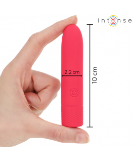 INTENSE - SYMONE PROIETTILE VIBRANTE RICARICABILE USB 8 VIBRAZIONI ROSSO 10 X 2,2 CM