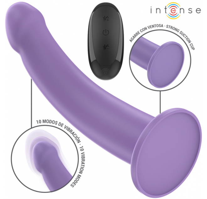 INTENSE - VIBRATORE EDDIE 17,5 CM 10 VIBRAZIONI VIOLA TELECOMANDO