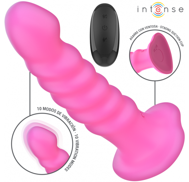 INTENSE - VIBRATORE CINDY TAGLIA L DESIGN A SPIRALE 10 VIBRAZIONI ROSA TELECOMANDO