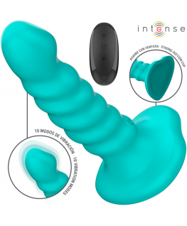 INTENSE - VIBRATORE BUFFY TAGLIA S DESIGN A SPIRALE 10 VIBRAZIONI TELECOMANDO BLU