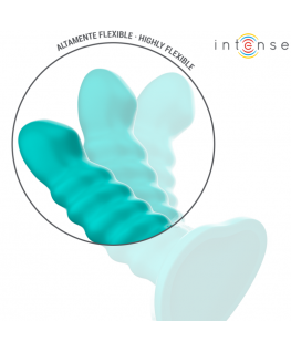INTENSE - VIBRATORE BUFFY TAGLIA S DESIGN A SPIRALE 10 VIBRAZIONI TELECOMANDO BLU