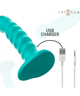 INTENSE - VIBRATORE BUFFY TAGLIA S DESIGN A SPIRALE 10 VIBRAZIONI TELECOMANDO BLU