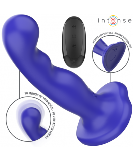INTENSE - VIBRATORE SHORTY CON VENTOSA TELECOMANDO BLU