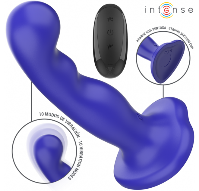 INTENSE - VIBRATORE SHORTY CON VENTOSA TELECOMANDO BLU