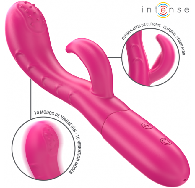 INTENSE - VIBRATORE AMARA CON LINGUA STIMOLANTE 10 VIBRAZIONI ROSA