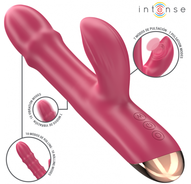 INTENSE - CHLOE VIBRATORE MULTIFUNZIONE 3 IN 1 ROSSO