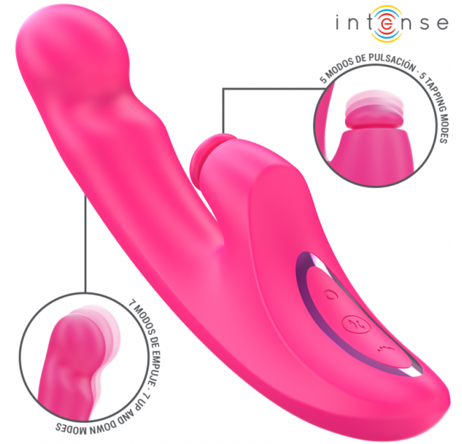 INTENSE - VIBRATORE EMI 13,5 CM MULTIFUNZIONE 3 IN 1 10 VIBRAZIONI ROSA