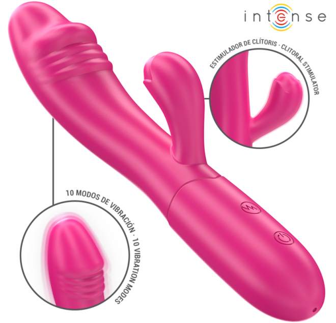 INTENSE - VIBRATORE FLESSIBILE IVY 10 VIBRAZIONI CON STIMOLAZIONE DELLA LINGUA ROSA