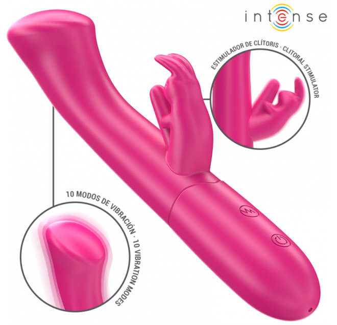 INTENSE - JULIETA VIBRATORE CONIGLIO 18,6 CM 10 VIBRAZIONI ROSA