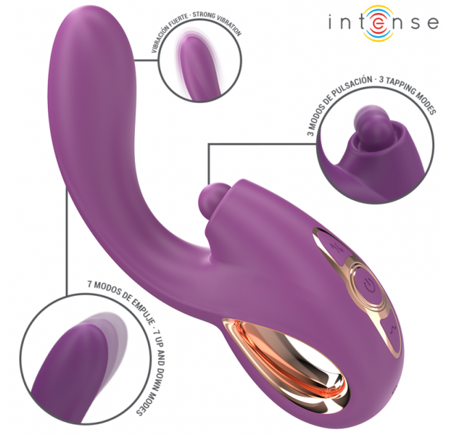 INTENSE - LALI VIBRATORE MULTIFUNZIONE PUNTO G TAPPING & THRUST & VIBRATION VIOLA
