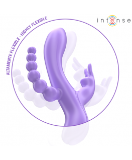 INTENSE - MIKO TRIPLO VIBRATORE CONIGLIO & STIMOLATORE & ANALE 7 VIBRAZIONI VIOLA