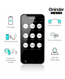 ONINDER CUTE - UOVO VIBRO-ROTANTE IN SILICONE CON GEMMA PER AMORE E PIACERE - APP GRATUITA IN TUTTO IL MONDO