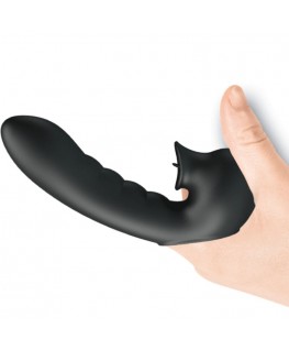 PRETTY LOVE - HOBGOBLIN CUSTODIA PER DITA VIBRANTE 12 VIBRAZIONI + STIMOLATORE CLITORIDE NERO