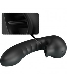 PRETTY LOVE - HOBGOBLIN CUSTODIA PER DITA VIBRANTE 12 VIBRAZIONI + STIMOLATORE CLITORIDE NERO