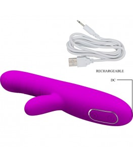 PRETTY LOVE - ANGELIQUE VIBRATORE MULTIFUNZIONE + STIMOLATORE CLITORIDE VIOLA